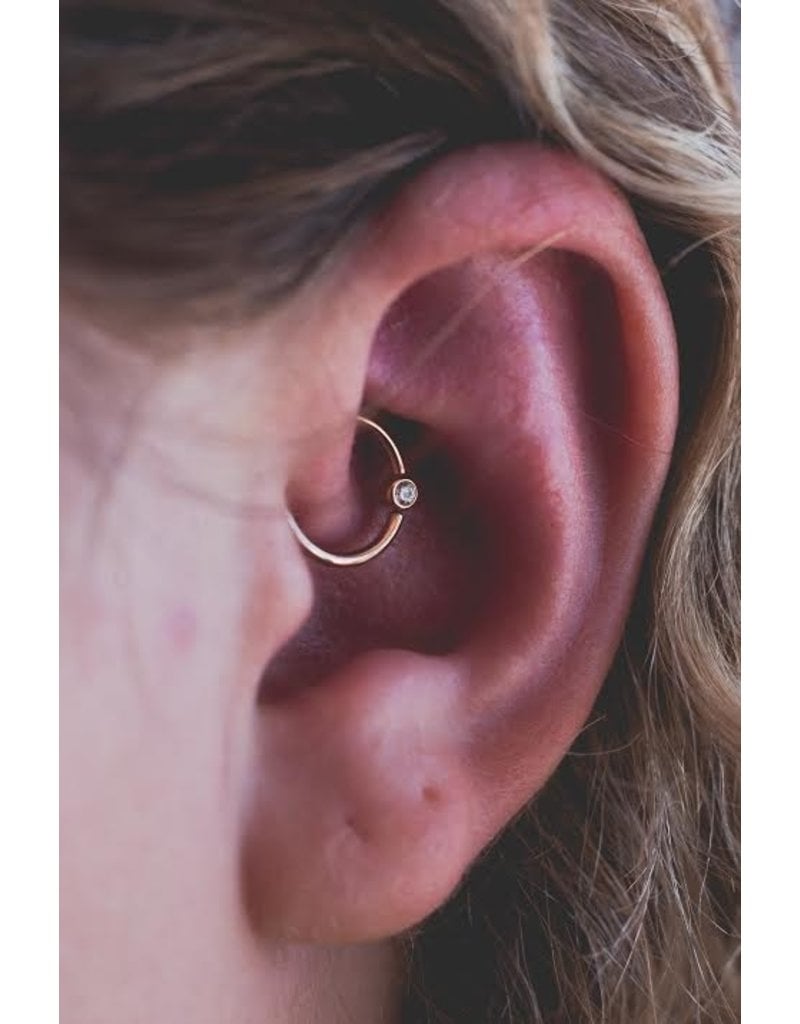 BVLA 16g Fixed Bezel Seam Rings with 2mm CZ in 14k Yellow Gold