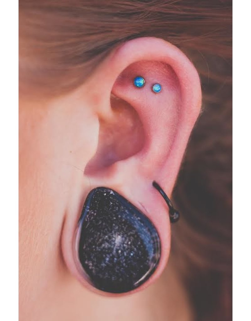 Neometal Capri Blue Opal #05 Cabochon Titanium Threadless Ends by Neometal