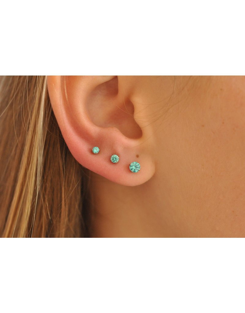 Neometal Mint Green CZ Prong Titanium Threadless Ends by Neometal