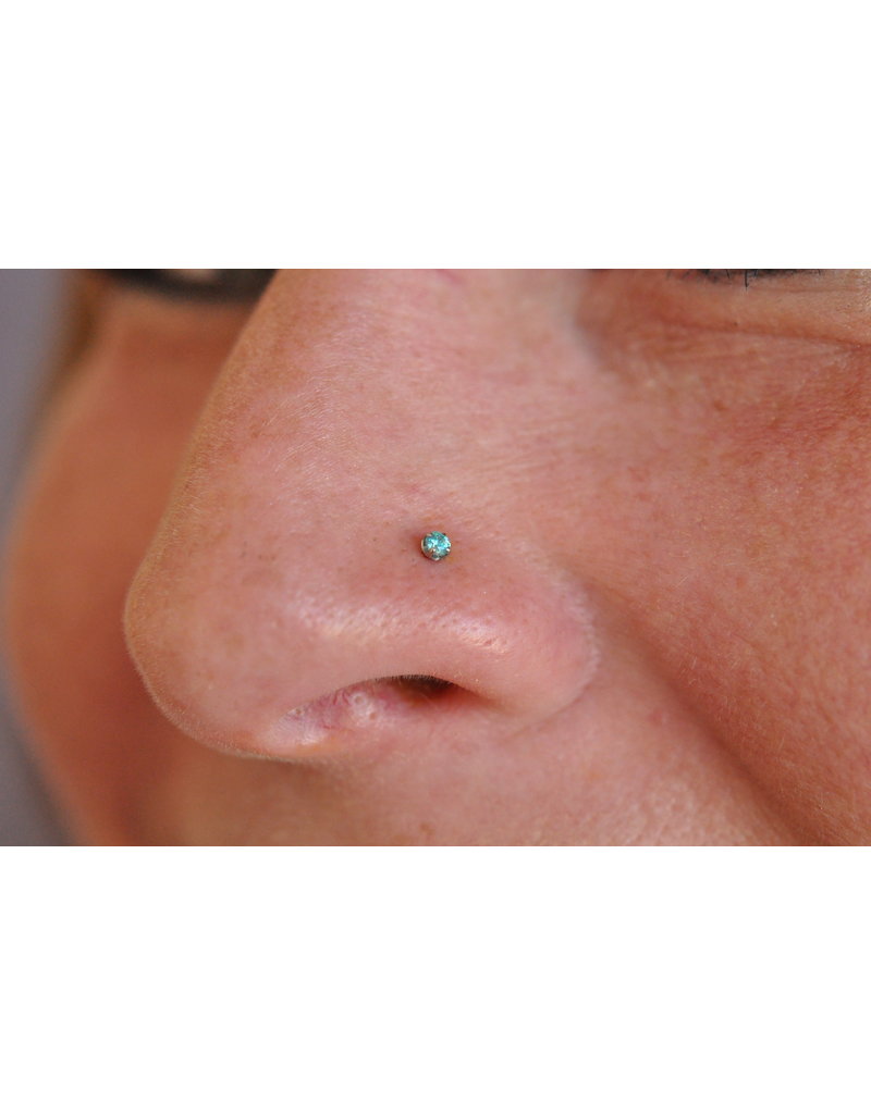 Neometal Mint Green CZ Prong Titanium Threadless Ends by Neometal