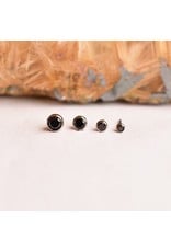 Neometal Black CZ Bezel Titanium Threadless Ends by Neometal