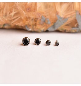 Neometal Black CZ Bezel Titanium Threadless Ends