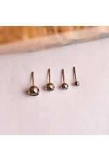 Neometal Black CZ Bezel Titanium Threadless Ends by Neometal