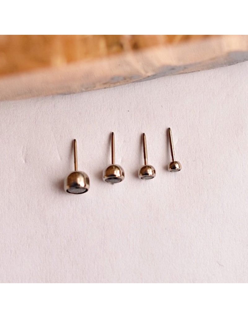 Neometal Black CZ Bezel Titanium Threadless Ends by Neometal