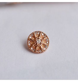 BVLA Compass 16g Threaded End 14k Rose Gold Diamond