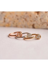 BVLA 18g 5/16" Nostril Snail with 3mm Pave Circle with Genuine Diamonds in 14k Gold by BVLA!