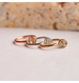 BVLA 3mm Pave Circle Diamond 14k Gold 18g 5/16" Nostril Snail Rings