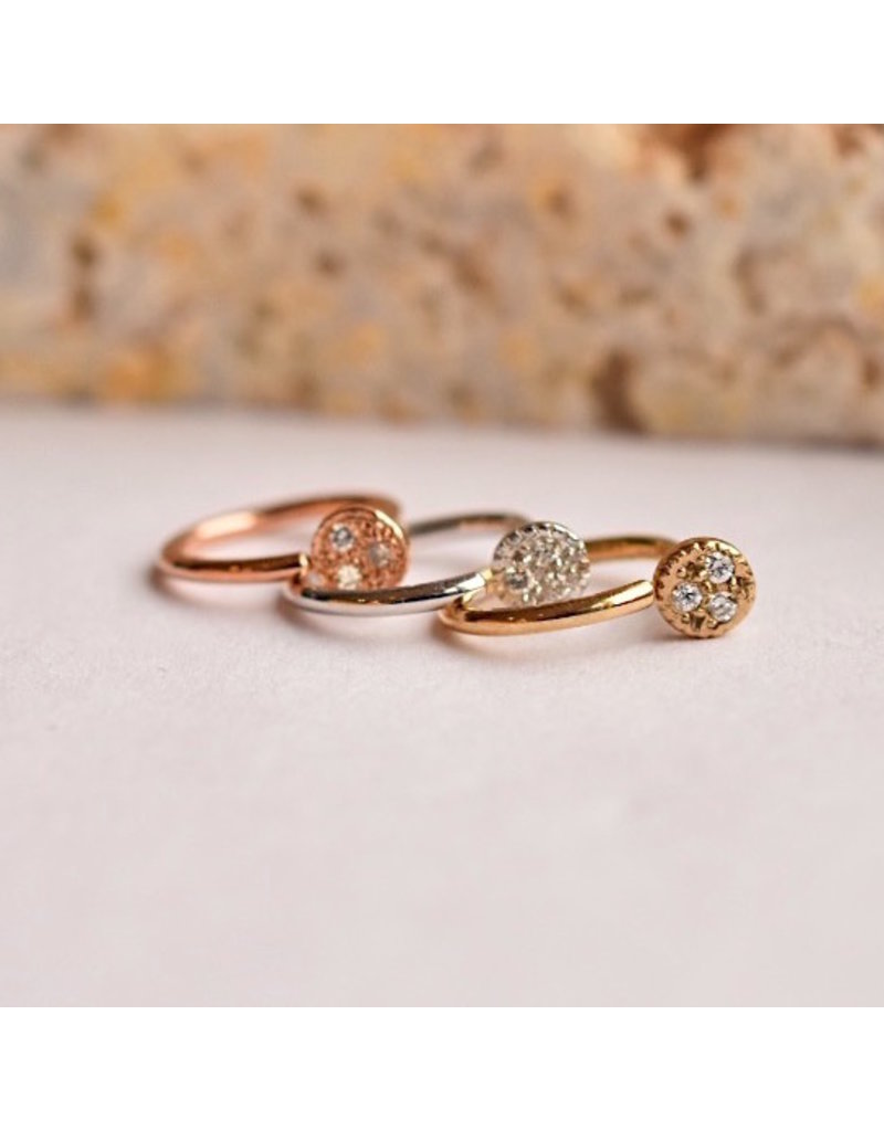 BVLA 18g 5/16" Nostril Snail with 3mm Pave Circle with Genuine Diamonds in 14k Gold by BVLA!