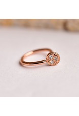 BVLA 18g 5/16" Nostril Snail with 3mm Pave Circle with Genuine Diamonds in 14k Gold by BVLA!