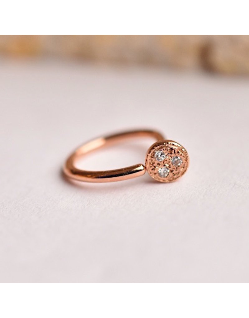 BVLA 18g 5/16" Nostril Snail with 3mm Pave Circle with Genuine Diamonds in 14k Gold by BVLA!