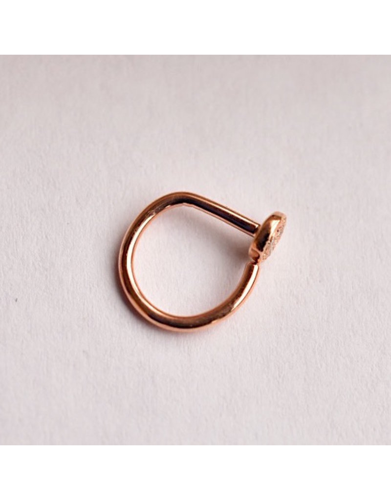 BVLA 18g 5/16" Nostril Snail with 3mm Pave Circle with Genuine Diamonds in 14k Gold by BVLA!