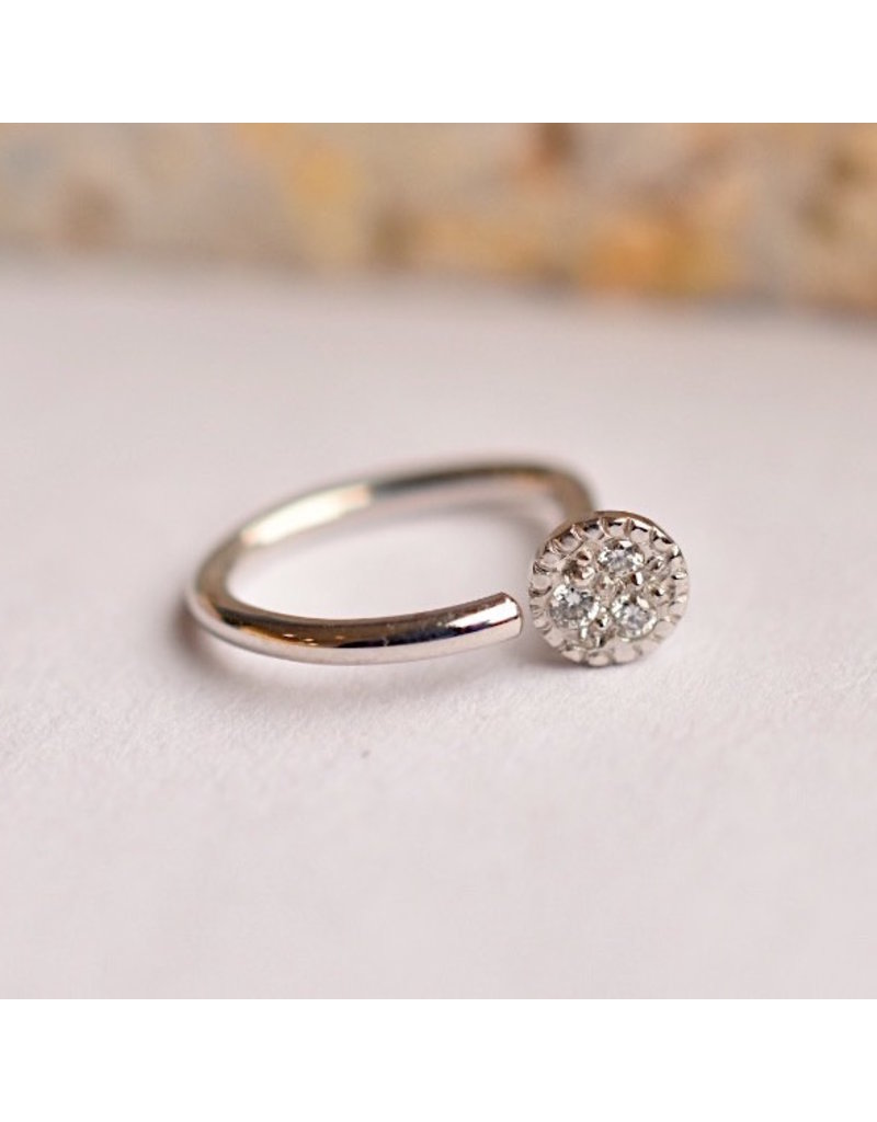 BVLA 18g 5/16" Nostril Snail with 3mm Pave Circle with Genuine Diamonds in 14k Gold by BVLA!