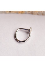 BVLA 18g 5/16" Nostril Snail with 3mm Pave Circle with Genuine Diamonds in 14k Gold by BVLA!
