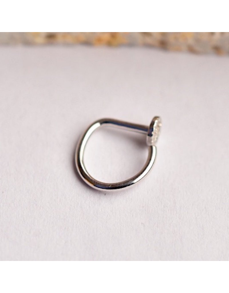 BVLA 18g 5/16" Nostril Snail with 3mm Pave Circle with Genuine Diamonds in 14k Gold by BVLA!