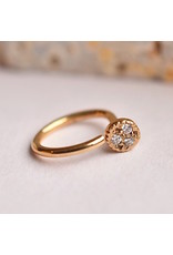BVLA 18g 5/16" Nostril Snail with 3mm Pave Circle with Genuine Diamonds in 14k Gold by BVLA!