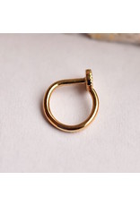BVLA 18g 5/16" Nostril Snail with 3mm Pave Circle with Genuine Diamonds in 14k Gold by BVLA!