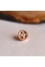 BVLA Round Harlequin 16g Threaded End 14k Rose Gold Diamond