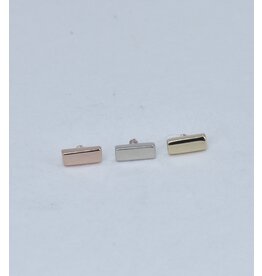 BVLA Flat Rectangle 14k Gold 16g Threaded Ends