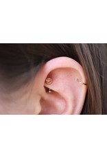 BVLA Round Harlequin with Genuine VS Diamond in 14k Rose Gold 16g Threaded End by BVLA!