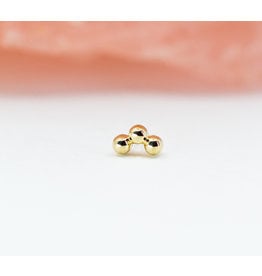 BVLA Tri Bead Arc 14k Gold Threadless Ends