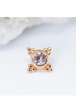 BVLA 6mm Mini Kandy with Morganite in 14k Rose Gold 16g Threaded Ends
