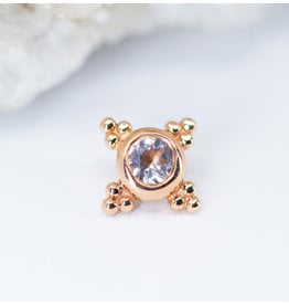 BVLA 6mm Mini Kandy Morganite Rose Gold 16g Threaded Ends