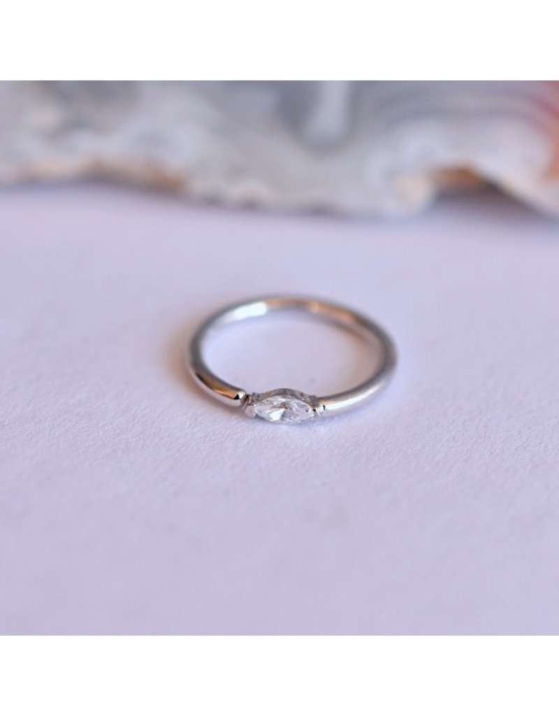 BVLA 18g Fixed Marquise Seam Rings with 3x1.5mm CZ in 14k Gold by BVLA!