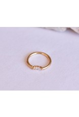 BVLA 18g Fixed Marquise Seam Rings with 3x1.5mm CZ in 14k Gold by BVLA!