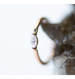 BVLA CZ 14k Gold 18g Fixed Marquise Seam Rings