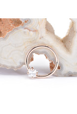BVLA 16g Fixed Prong Seam Rings with 3mm Princess Cut CZ in 14k Rose Gold by BVLA!