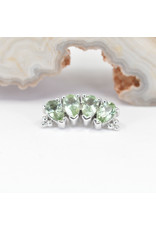 BVLA 4 Gem Pear Panaraya with Seafoam Tourmaline in 14k White Gold 16g Threaded End by BVLA!