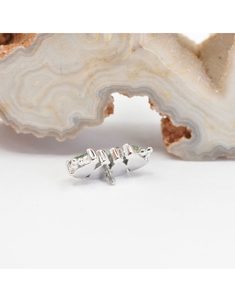 BVLA 4 Gem Pear Panaraya with Seafoam Tourmaline in 14k White Gold 16g Threaded End by BVLA!
