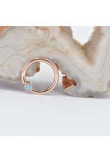 BVLA 16g Fixed Bezel Ring 14k Rose Gold 5/16 Ice Blue Diamond