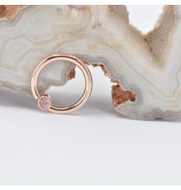 BVLA 16g Fixed Bezel Ring 14k Rose Gold 5/16 Oregon Sunstone