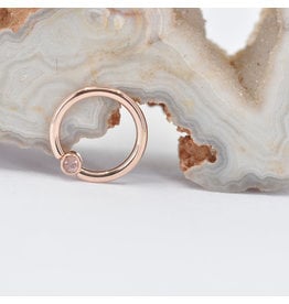 BVLA Sunstone Rose Gold 16g 5/16" Fixed Bezel Seam Ring