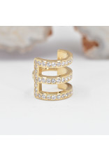 BVLA 16g 1/4" Tokyo Cuff Clicker Ring with CZ in 14k Yellow Gold by BVLA!