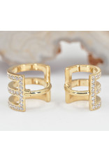 BVLA 16g 1/4" Tokyo Cuff Clicker Ring with CZ in 14k Yellow Gold by BVLA!
