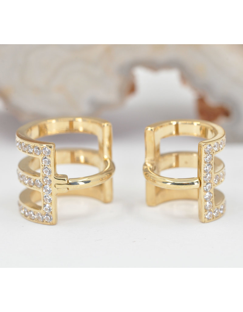 BVLA 16g 1/4" Tokyo Cuff Clicker Ring with CZ in 14k Yellow Gold by BVLA!