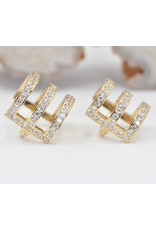 BVLA 16g 1/4" Tokyo Cuff Clicker Ring with CZ in 14k Yellow Gold by BVLA!