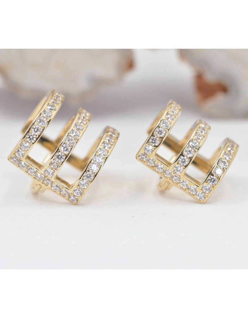 BVLA 16g 1/4" Tokyo Cuff Clicker Ring with CZ in 14k Yellow Gold by BVLA!