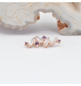 BVLA Genesis CZ & Amethyst Rose Gold 16g Threaded End