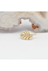 BVLA Monstera Leaf right 16g Threaded End 14k Yellow Gold