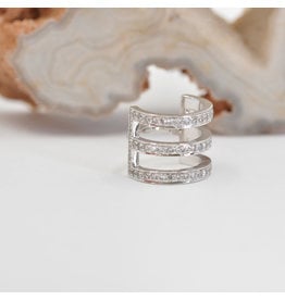 BVLA Tokyo Cuff CZ White Gold 16g 5/16" Clicker Ring