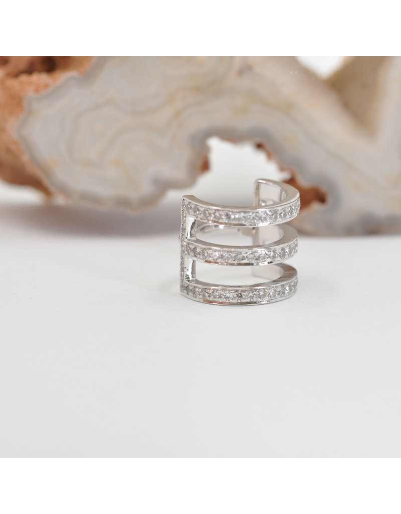 BVLA 16g 5/16" Tokyo Cuff Clicker Ring with CZ in 14k White Gold by BVLA!