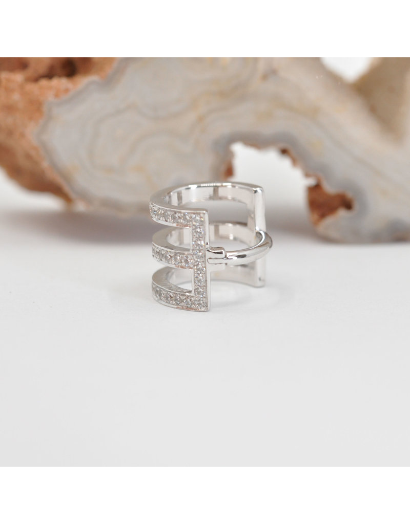 BVLA 16g 5/16" Tokyo Cuff Clicker Ring with CZ in 14k White Gold by BVLA!