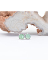 BVLA 4mm Cup with Rose Cut Chrysoprase in 14k White Gold Threadless End