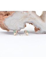 BVLA 4mm Cup with Rose Cut Chrysoprase in 14k Yellow Gold Threadless End by BVLA!