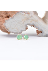 BVLA 4mm Cup with Rose Cut Chrysoprase in 14k Yellow Gold Threadless End by BVLA!