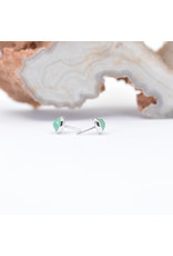 BVLA 3mm Cup with Rose Cut Chrysoprase in 14k White Gold Threadless Ends