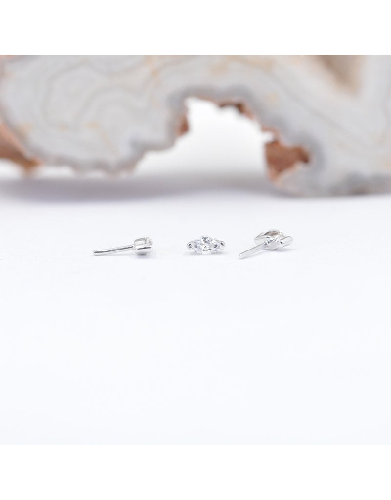 BVLA V Prong with Marquise Genuine Diamond or CZ in 14k Gold Threadless Ends by BVLA!